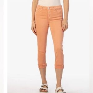 Kut from the Cloth Amy Crop Straight Leg Jeans Size 8 in Cantaloupe